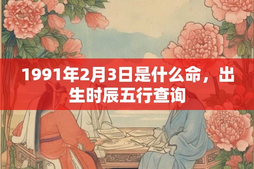 1991年2月3日是什么命，出生时辰五行查询