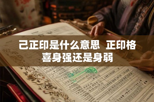 己正印是什么意思  正印格喜身强还是身弱
