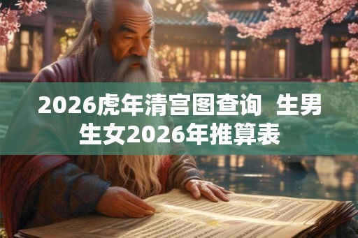 2026虎年清宫图查询  生男生女2026年推算表
