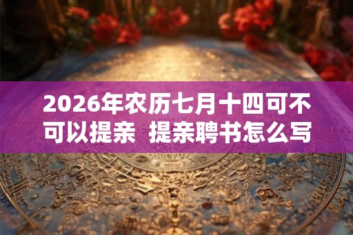 2026年农历七月十四可不可以提亲 提亲聘书怎么写 2026年农历七月十四可不可以提亲 提亲聘书怎么写