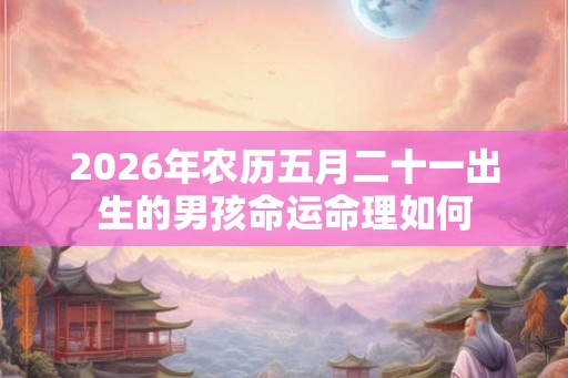 2026年农历五月二十一出生的男孩命运命理如何