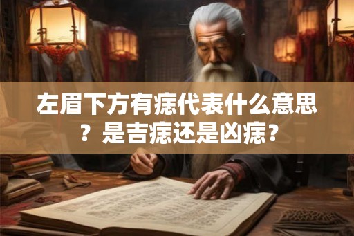 左眉下方有痣代表什么意思？是吉痣还是凶痣？