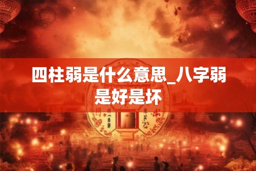 四柱弱是什么意思_八字弱是好是坏