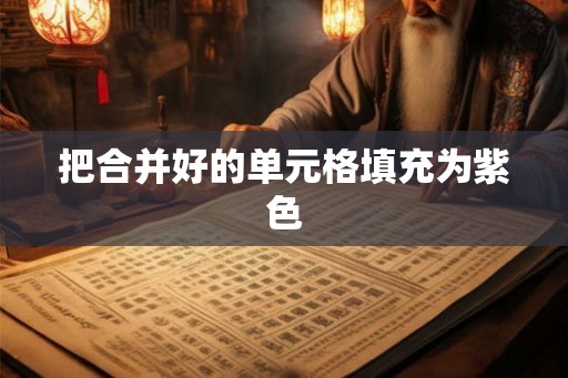 把合并好的单元格填充为紫色