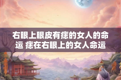 右眼上眼皮有痣的女人的命运 痣在右眼上的女人命运如何 右眼上眼皮有痣的女人的命运 痣在右眼上的女人命运如何