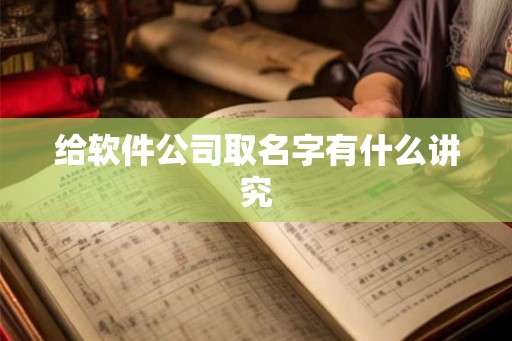 给软件公司取名字有什么讲究