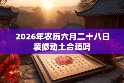 2026年农历六月二十八日装修动土合适吗