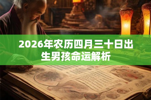 2026年农历四月三十日出生男孩命运解析