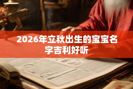2026年立秋出生的宝宝名字吉利好听