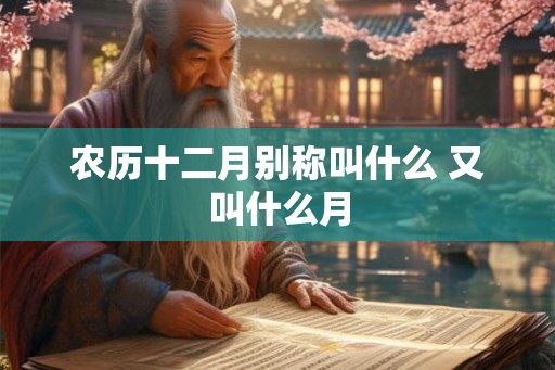 农历十二月别称叫什么 又叫什么月
