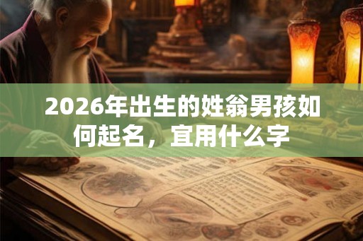 2026年出生的姓翁男孩如何起名，宜用什么字