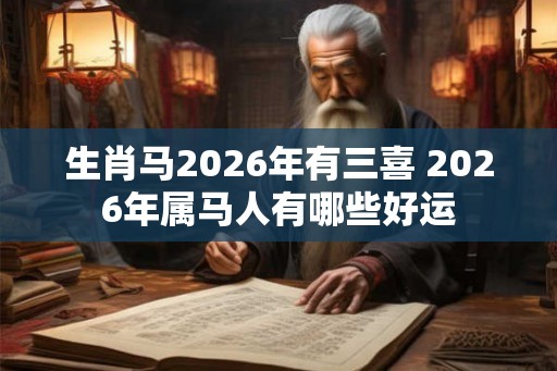 生肖马2026年有三喜 2026年属马人有哪些好运