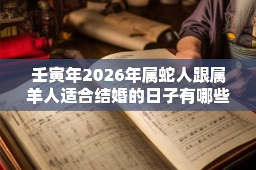 壬寅年2026年属蛇人跟属羊人适合结婚的日子有哪些？