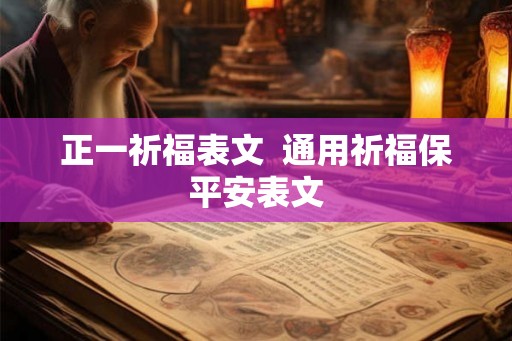 正一祈福表文  通用祈福保平安表文