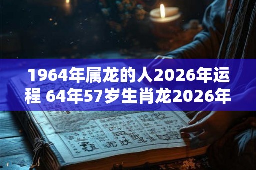 1964年属龙的人2026年运程 64年57岁生肖龙2026年运势 1964年属龙的人2026年运程 64年57岁生肖龙2026年运势