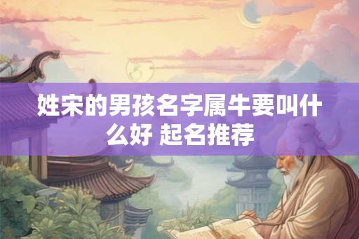姓宋的男孩名字属牛要叫什么好 起名推荐
