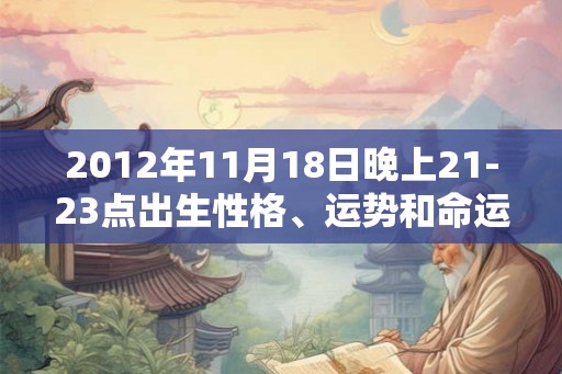 2012年11月18日晚上21-23点出生性格、运势和命运