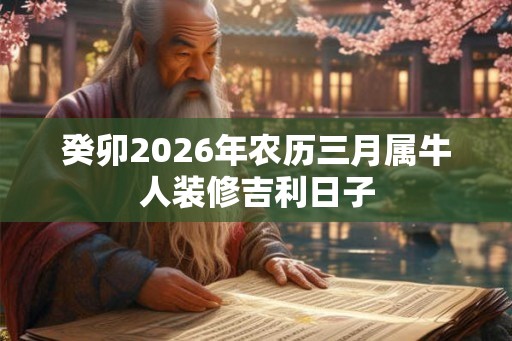 癸卯2026年农历三月属牛人装修吉利日子