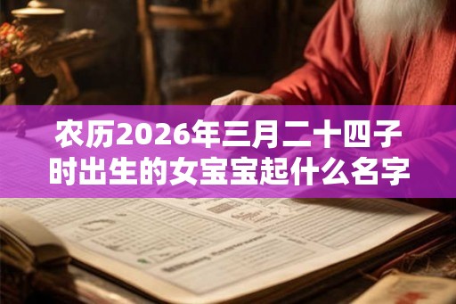 农历2026年三月二十四子时出生的女宝宝起什么名字好，五行属什么