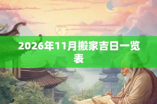 2026年11月搬家吉日一览表