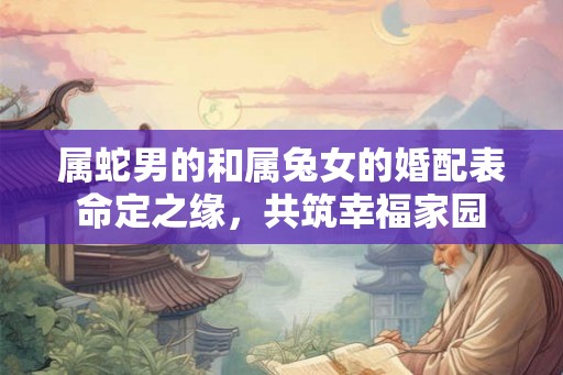 属蛇男的和属兔女的婚配表命定之缘，共筑幸福家园