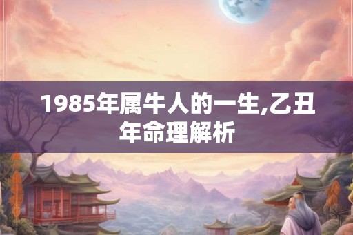 1985年属牛人的一生,乙丑年命理解析