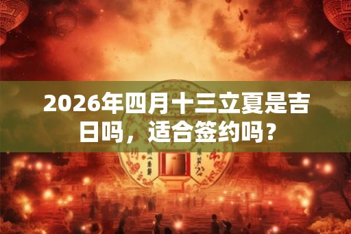 2026年四月十三立夏是吉日吗，适合签约吗？