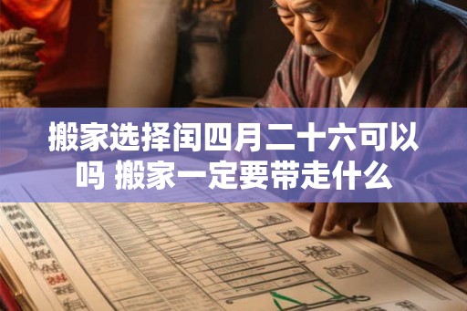 搬家选择闰四月二十六可以吗 搬家一定要带走什么