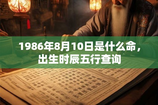 1986年8月10日是什么命，出生时辰五行查询