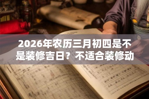 2026年农历三月初四是不是装修吉日？不适合装修动土的生肖介绍