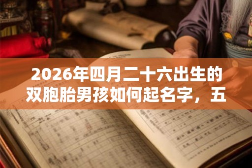 2026年四月二十六出生的双胞胎男孩如何起名字，五行属什么