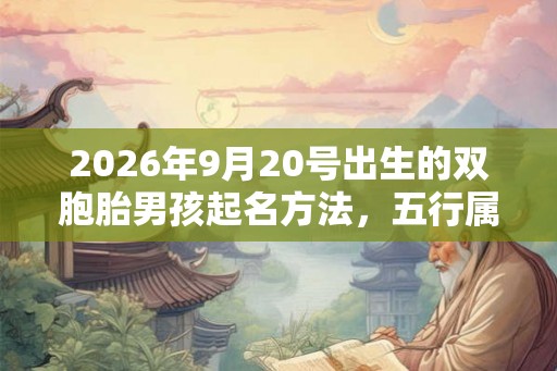 2026年9月20号出生的双胞胎男孩起名方法，五行属什么