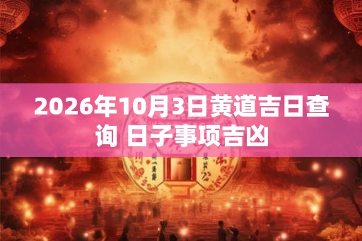 2026年10月3日黄道吉日查询 日子事项吉凶 2026年10月3日黄道吉日查询 日子事项吉凶