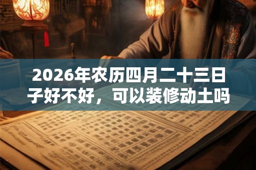 2026年农历四月二十三日子好不好，可以装修动土吗？