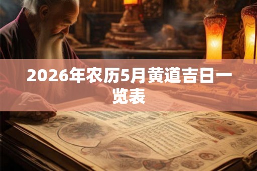 2026年农历5月黄道吉日一览表