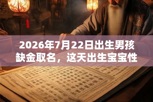 2026年7月22日出生男孩缺金取名，这天出生宝宝性格好吗？