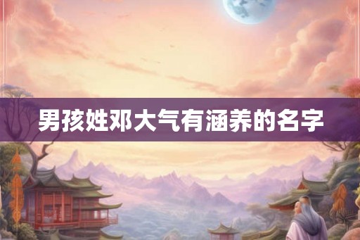 男孩姓邓大气有涵养的名字