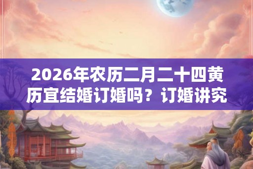 2026年农历二月二十四黄历宜结婚订婚吗?订婚讲究什么? 2026年农历二月二十四黄历宜结婚订婚吗?订婚讲究什么?