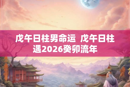 戊午日柱男命运  戊午日柱遇2026癸卯流年