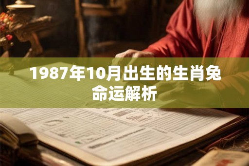 1987年10月出生的生肖兔命运解析