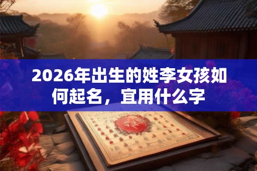 2026年出生的姓李女孩如何起名，宜用什么字