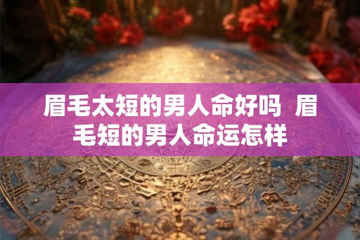 眉毛太短的男人命好吗  眉毛短的男人命运怎样