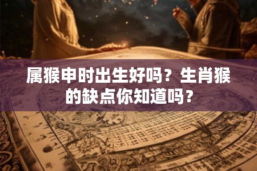 属猴申时出生好吗？生肖猴的缺点你知道吗？