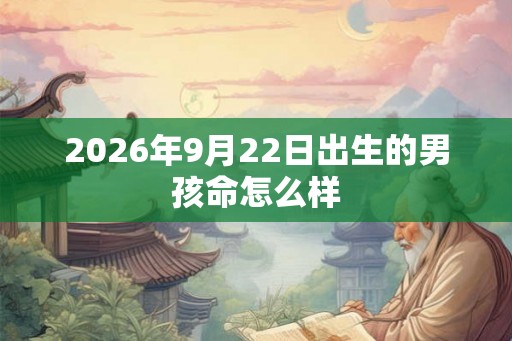 2026年9月22日出生的男孩命怎么样