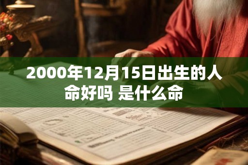 2000年12月15日出生的人命好吗 是什么命