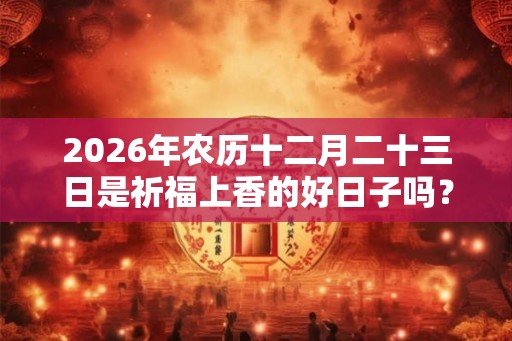 2026年农历十二月二十三日是祈福上香的好日子吗？