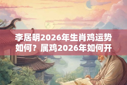 李居明2026年生肖鸡运势如何？属鸡2026年如何开运？