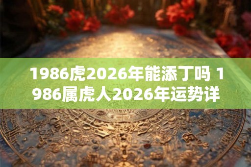 1986虎2026年能添丁吗 1986属虎人2026年运势详解