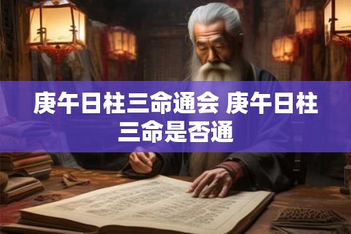 庚午日柱三命通会 庚午日柱三命是否通