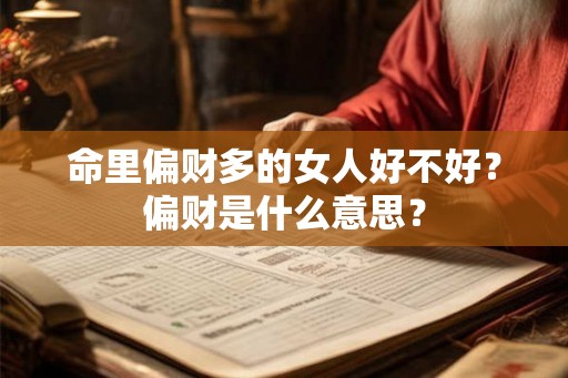 命里偏财多的女人好不好？偏财是什么意思？